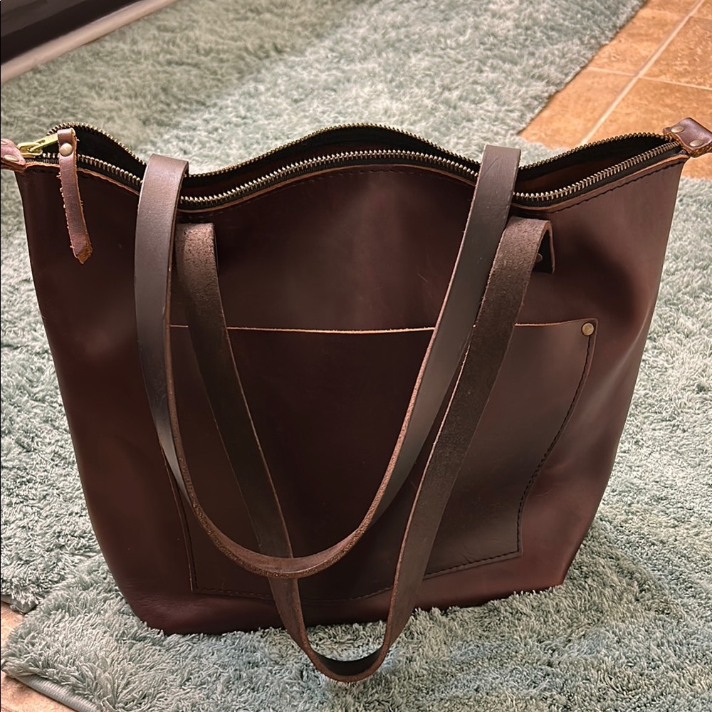 Portland Leather Brown Leather Tote Bag